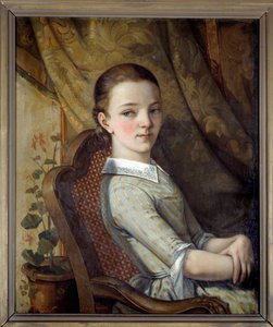 ギュスターヴ・クールベ（1819-1877）による画家の妹、ジュリエット・クールベ（1831-1915）の肖像 1844年 作： Gustave Courbet