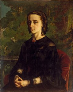Mme de Brayerまたはポーランド亡命者の肖像、1858年、ギュスターヴクールベ（1819-1877） 作： Gustave Courbet