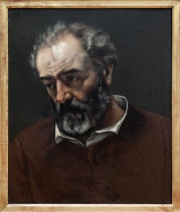 ポール シュナヴァール (1807-1895)、フランスの画家、ギュスターヴ クールベ (1819-1877) の絵画の肖像画。 写真、KIM Youngtae、リヨン、Musee des Beaux Arts de Lyon。 作： Gustave Courbet