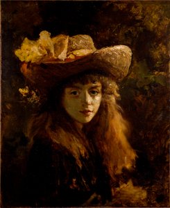 少女の肖像 絵画 ギュスターヴ・クールベ（1819-1877） 1872年 おぼろげに 73x60 cm ウィーン、美術史博物館、Neue Galerie in der Stallburg 作： Gustave Courbet