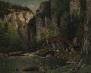 川と岩、1873-77。 作： Gustave Courbet