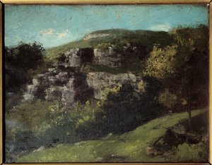 Rocks a Ornansです。ギュスターヴ・クールベ（1819-1877）の絵画 作： Gustave Courbet