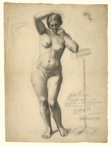 立ち姿の女性ヌード 作： Gustave Courbet