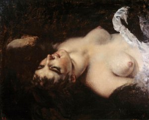 オウムを抱いた女性の習作 モデルはジョアンナ・ヒファナン（ジョー）と思われる - 絵画：ギュスターヴ・クールベ（1819年-1877年 作： Gustave Courbet
