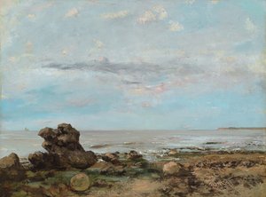 トルヴィルのビーチ、1865 作： Gustave Courbet
