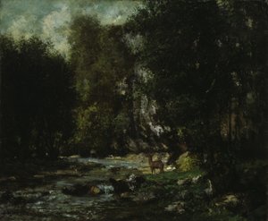 レ・ピュイ・ノワールの小川、1855年頃（キャンバスに油彩） 作： Gustave Courbet