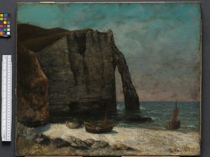 エトルタの崖、1872年以降 作： Gustave Courbet