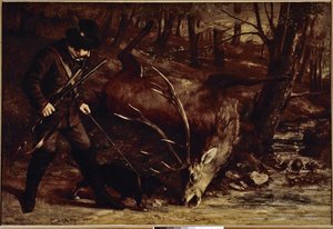 ドイツ人ハンター（油彩・キャンバス 作： Gustave Courbet