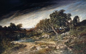 風の突風、1855年頃 作： Gustave Courbet
