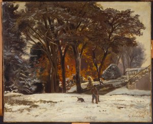 密猟者、1867 作： Gustave Courbet