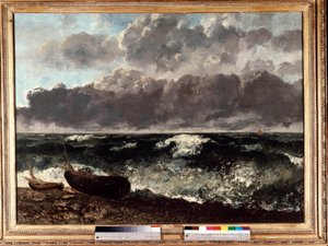嵐の海は波を言う。ギュスターヴ・クールベ（1819-1877）の絵画