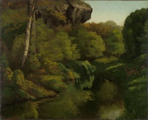 フォンテーヌブローの森の眺め 作： Gustave Courbet