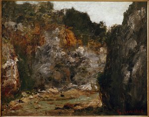 汚れた峡谷の眺め 作： Gustave Courbet