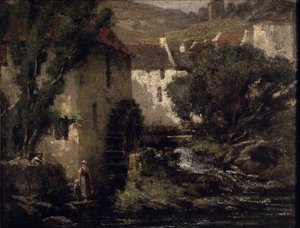 水車（油彩・キャンバス 作： Gustave Courbet