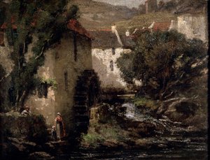 19世紀の水車小屋。 作： Gustave Courbet