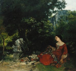 ガーランドを持つ女性。ガーランドの女1856 作： Gustave Courbet