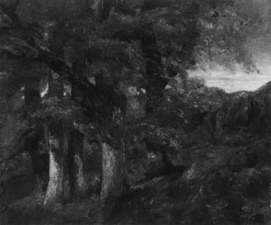 樹木が茂った風景 作： Gustave Courbet