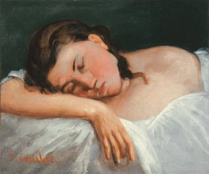 眠っている少女、1847 作： Gustave Courbet
