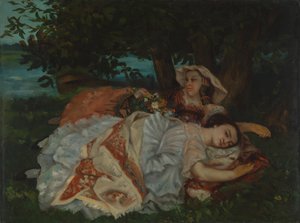 セーヌ河岸の若い女性、1857年以前 作： Gustave Courbet