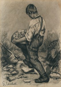 若いストーンブレイカー、c1864-1865 作： Gustave Courbet
