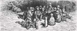 「ペニー懸賞」、1872年。 作： Gustave Dore