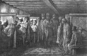 「ホワイトチャペルのコーヒー ハウス」、1872 年。 作： Gustave Dore
