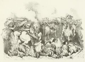 ルイ14世治世の軽馬の突撃（グラビア） 作： Gustave Dore