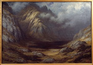 嵐の後のスコットランドの湖。ギュスターヴ・ドーア（1832-1883）の絵画 作： Gustave Dore