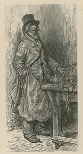 露店から商品を売っている男性 作： Gustave Dore