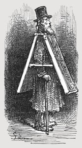 「広告板 - 男」、1872 年。 作： Gustave Dore