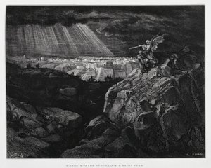 洗礼者聖ヨハネとエルサレム前の天使（ドーレ聖書より 作： Gustave Dore