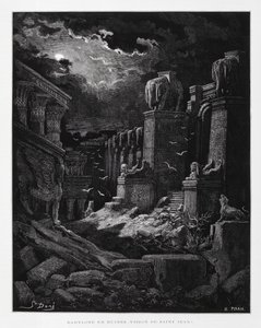 廃墟のバビロン（洗礼者ヨハネの幻視）、ドーレ聖書からの挿絵 作： Gustave Dore