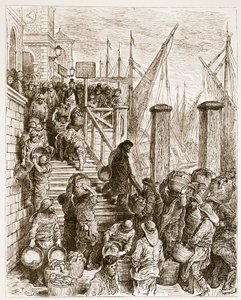 ウィリアムブランチャードジェロルド（1826-94）によって書かれた「巡礼のロンドン」からのビリングスゲート、魚の着陸。 1872