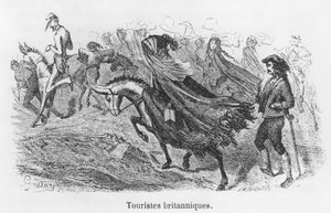 英国の観光客、イポリットテーヌ（1828-93）による「航海のピレネー」のイラスト、エミールデシャン（19世紀）の彫刻 作： Gustave Dore