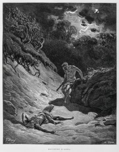 カインが弟アベルを殺す。 作： Gustave Dore