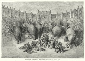 アレキサンドリアのサーカスで捕らえられたユダヤ人（彫刻 作： Gustave Dore