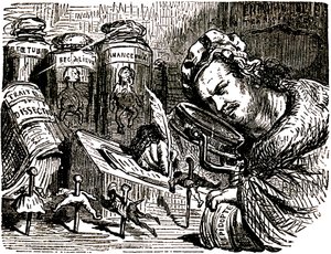 オノレ・ド・バルザック(1799-1850)がギュスターヴ・ドーレ(1832-1883)に「Drolatiques物語」(1855)のために描いた漫画。