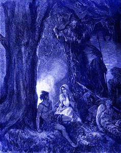 チャクタスとアタラ、ドレのエングレービング。 作： Gustave Dore