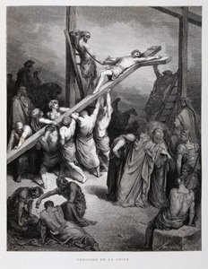 十字架につけられたキリスト、ドーレ聖書からの挿絵 作： Gustave Dore