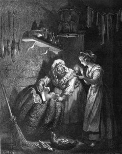 シンデレラ：カボチャを彫る妖精の名付け親。 作： Gustave Dore