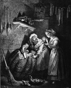 シンデレラ：ギュスターヴ・ドレの挿絵 - シャルル・ペローの「Les Contes」に登場。 作： Gustave Dore