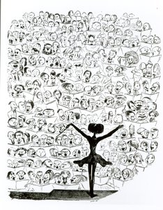 フィルハーモニー協会のコンサート、ヘクターベルリオーズの風刺画（1803-69）、「Le Journal pour Rire」、1850年 作： Gustave Dore