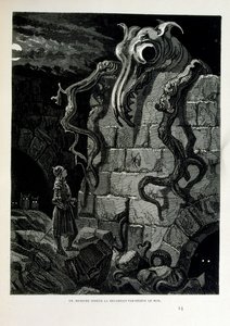 フランスの画家、版画家、挿絵画家であるギュスターヴ・ドーア（1832年～1883年）が1863年に描いた「クロック・ミテーヌ」。Croque-Mitaine（ブギーマン）とは、子供たちを怖がらせて賢くするために、子供たちに提示される悪意のあるキャラクター。 作： Gustave Dore