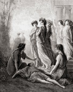 Daphnis et Alcimadure、19世紀後半のFables de La Fontaineの版（木製彫刻）