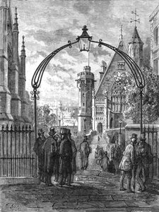 「ディーンズ ヤード、ウェストミンスター」、1872 年。 作： Gustave Dore