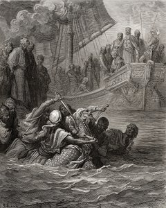 アルモアダムの死、JFによる「Bibliotheque des Croisades」のイラスト。ミショー、1877（リソ） 作： Gustave Dore