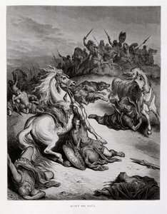 イスラエル王サウルの死、ドーレ聖書からの挿絵 作： Gustave Dore