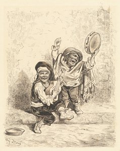 グラナダのドワーフミュージシャン 作： Gustave Dore