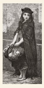 ギュスターヴ・ドーレの作品にちなんだフラワーガール。ギュスターヴ・ドーアの生涯と回想』（1885年刊）より。 作： Gustave Dore