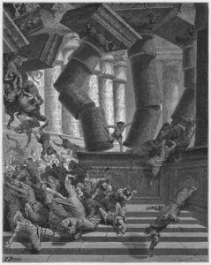 ギュスターヴ・ドール聖書：サムソンの死 作： Gustave Dore